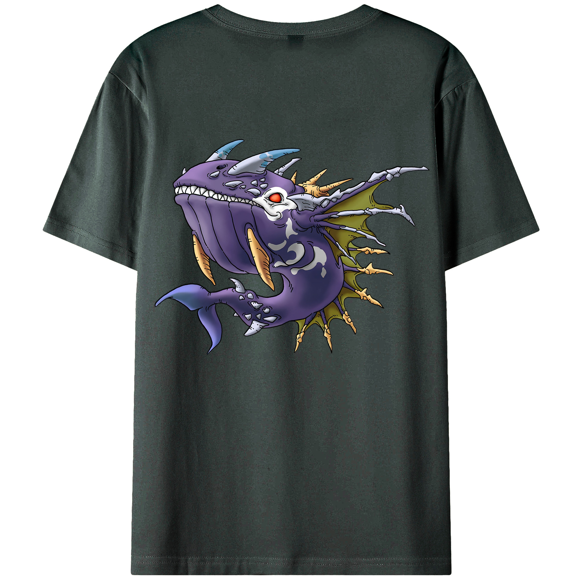 （画像用） ドラゴンクエスト Doragon Kuesuto Dragon Quest 綿100％ メンズ半袖Tシャツ（バックプリント） 通気性